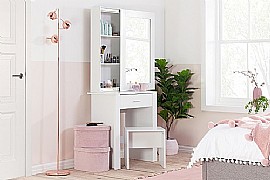Evelyn Dressing Table and Stool - White